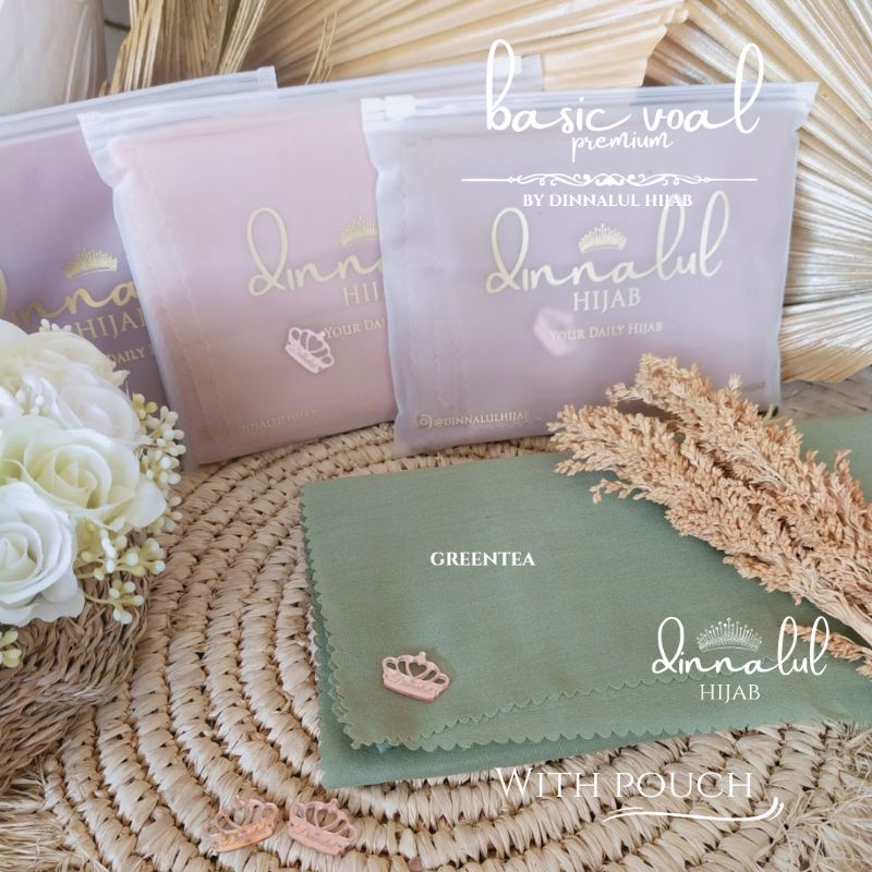 HIJAB SEGIEMPAT VOAL LASERCUT BASIC VOAL By Dinnalul Hijab FREE POUCH