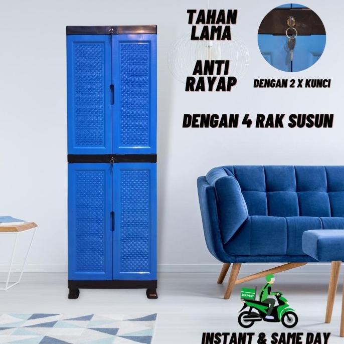 

Lemari Pakaian Plastik Susun 4 Pintu Panjang stock ready