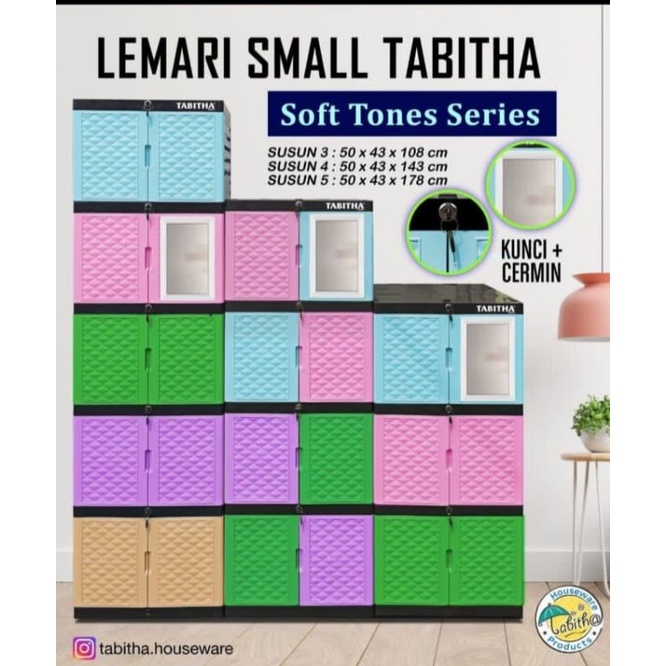 Lemari kaca Tabitha 4susun / Lemari 4 susun plastik
