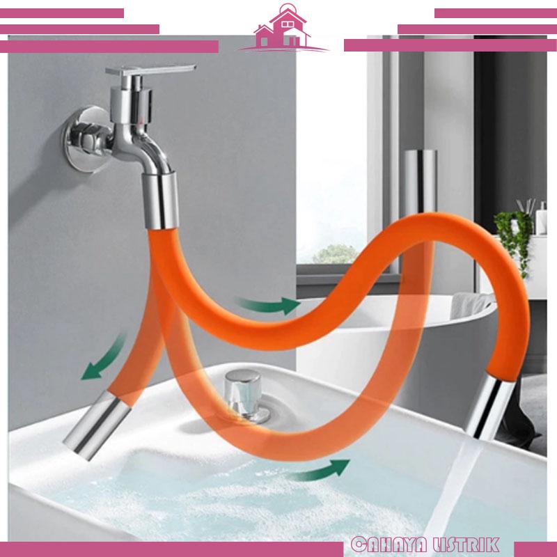 Selang Flexible 360 Derajat 30CM Ekstensi Keran Air Universal 1/2 Inch Pipa Kran Fleksibel Pipa Arah Otomatis