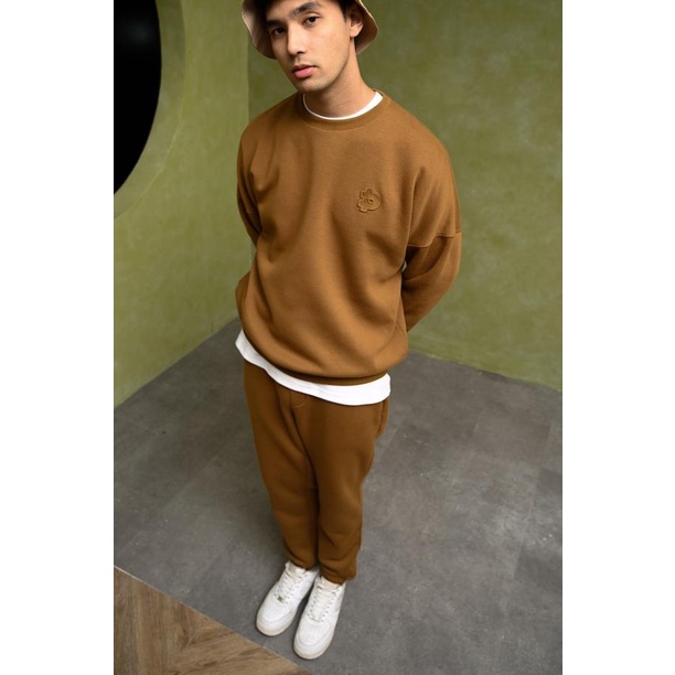 SWEATER PREPP STUDIO PREPP SIGNATURE SWEATSHIRT BROWN - S