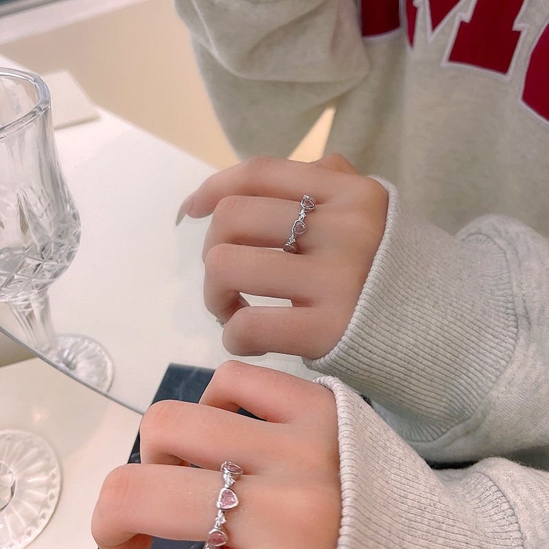 Cincin Bentuk Hati Warna Pink