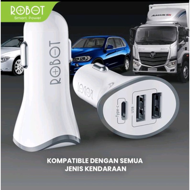 Charger Mobil Charger motor ROBOT RT C08 3Pport Cocok Untuk semua Jenis Kendaraan