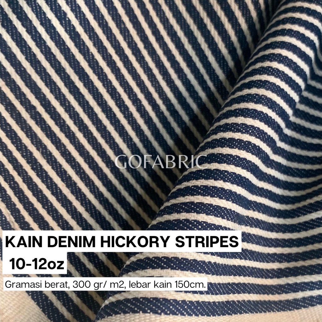 kain denim meteran denim hickory stripe