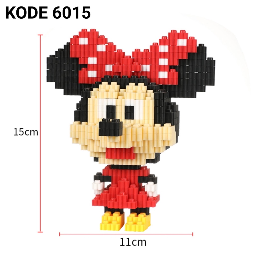 Nano Block Mickey Mouse Series Building Block Mini Mainan Edukasi anak Mickey Minnie Set hadiah dan pajangan