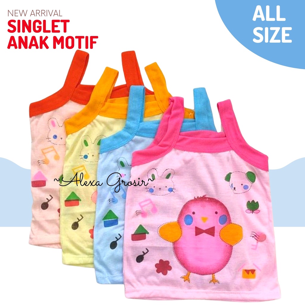 Kaos Singlet Anak 2-3 Tahun Size L Karakter