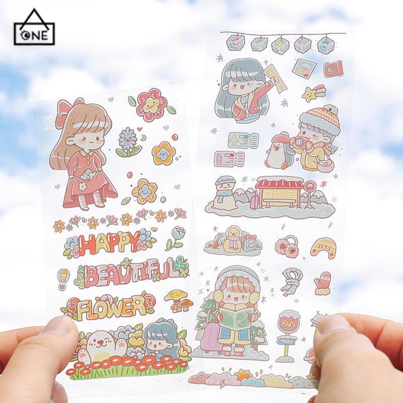 

COD❤️Stiker Karakter Sticker Lucu Cute Ala Korea Untuk Botol Air Minum Stiker Diary Hp Laptop-A.one