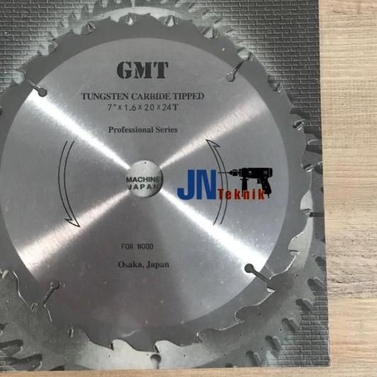 MATA GERGAJI POTONG KAYU GMT 7" × 24 T / MATA CIRCULAR SAW GMT 7 INCH