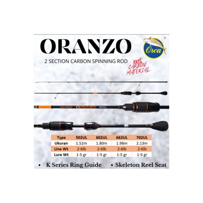 Joran spinning Orca Oranzo 502UL 602UL 662UL 702UL