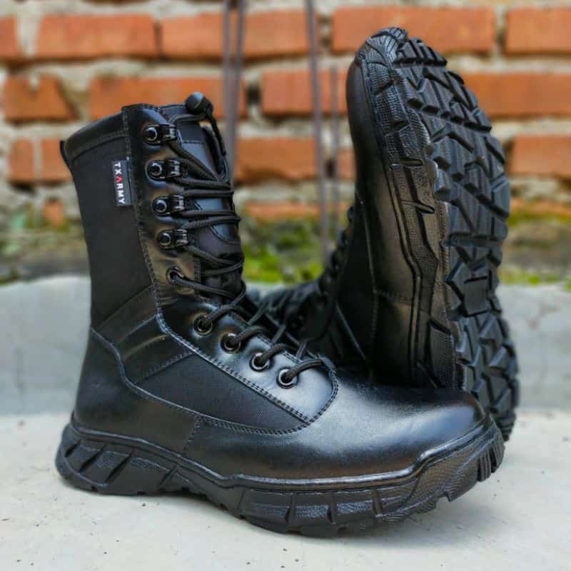 Sepatu pdl jatah polri terbaru sepatu dinas kulit sapi asli original TNI Brimob militery