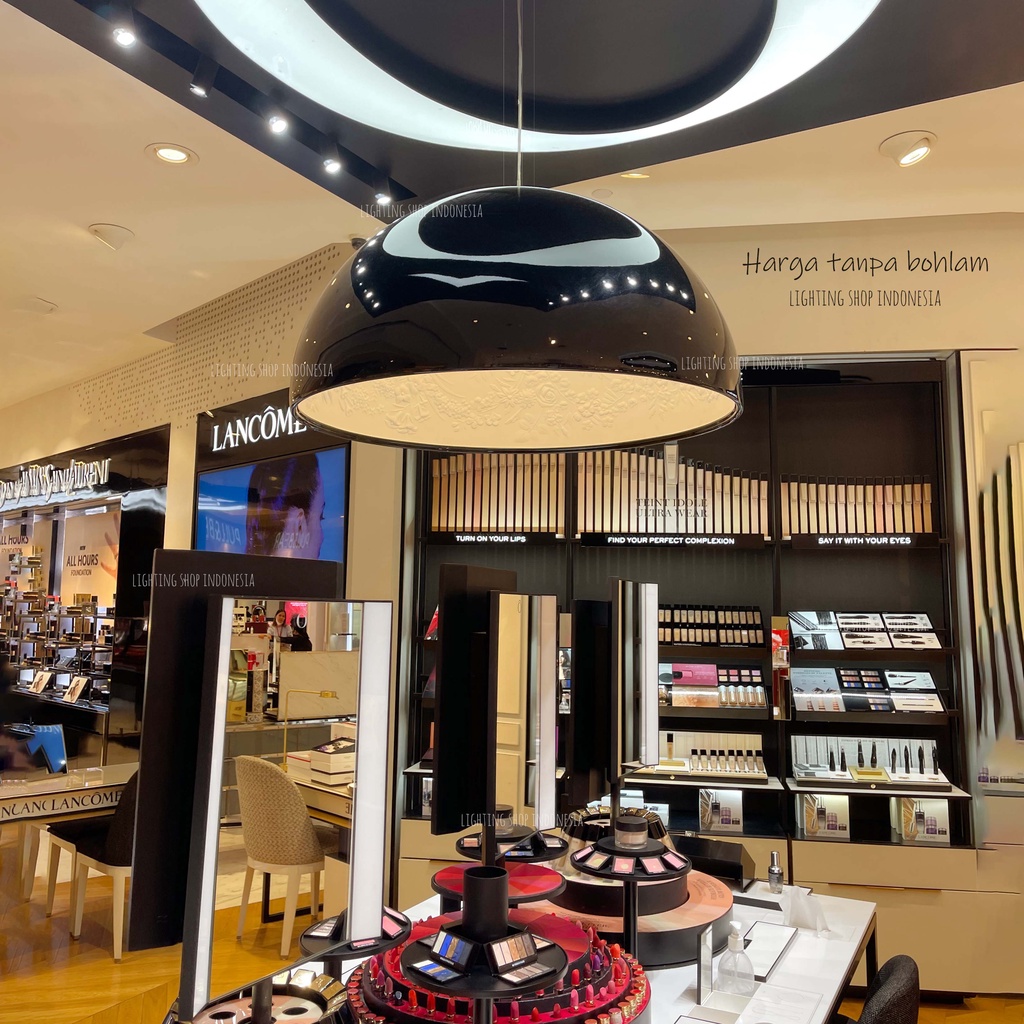 Lampu gantung industrial diameter 100cm body hitam kap besar 1meter