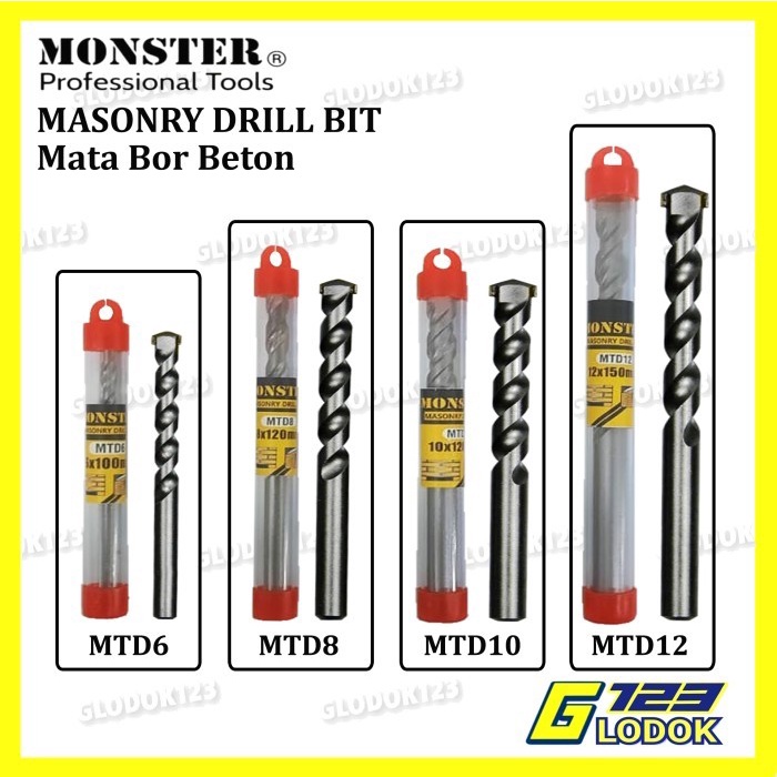 Mata Bor Beton Tembok Besi Keramik Kaca 6 8 10 12mm Masonry Drill Bit