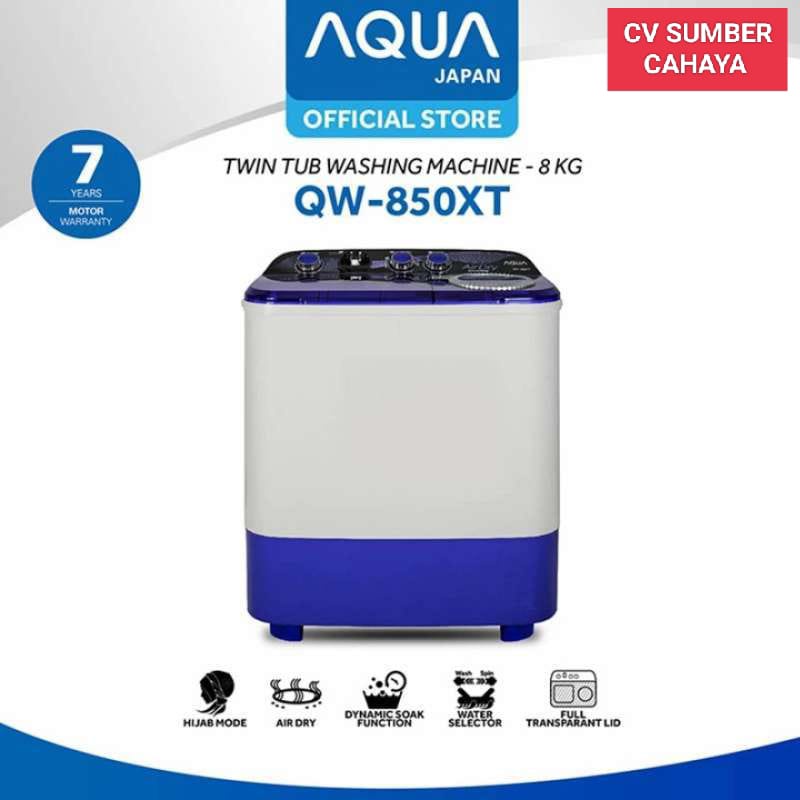 AQUA Mesin Cuci 2 Tabung 8Kg QW-850XT Transparan Hijab Series QW 850XT