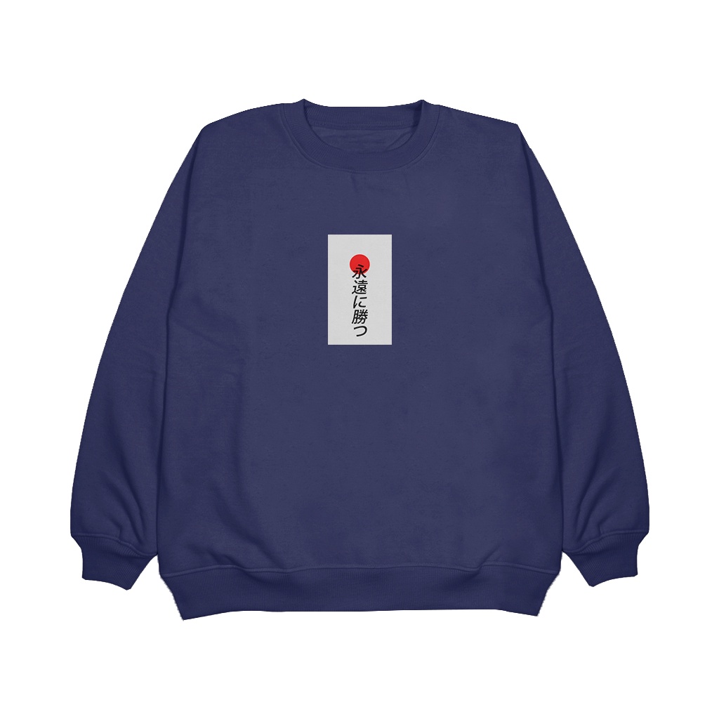 Sweater Crewneck ( Japan Flag ) Sweatshirt Unisex Bahan Fleece Halus &amp; Tebal-M-L-XL