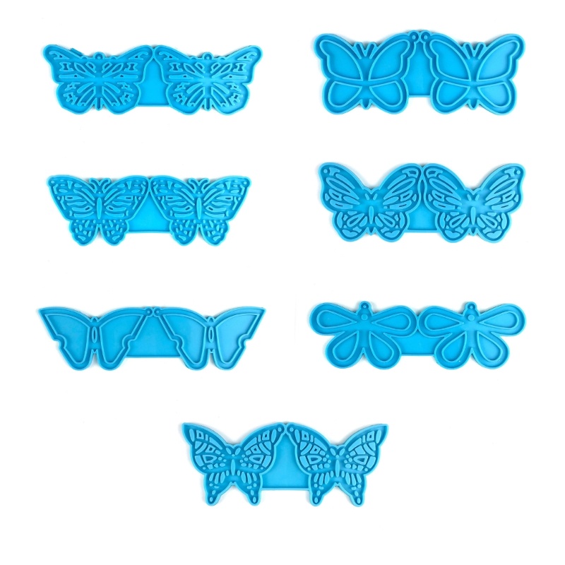 Siy Cetakan Resin Bentuk Kupu-Kupu Bahan Silikon Untuk Gantungan Kunci / Perhiasan DIY