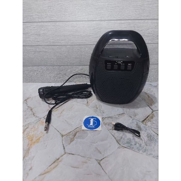 Speaker Bluetooth Portable Lampu Disko Led Free Mic Fleco F 5786