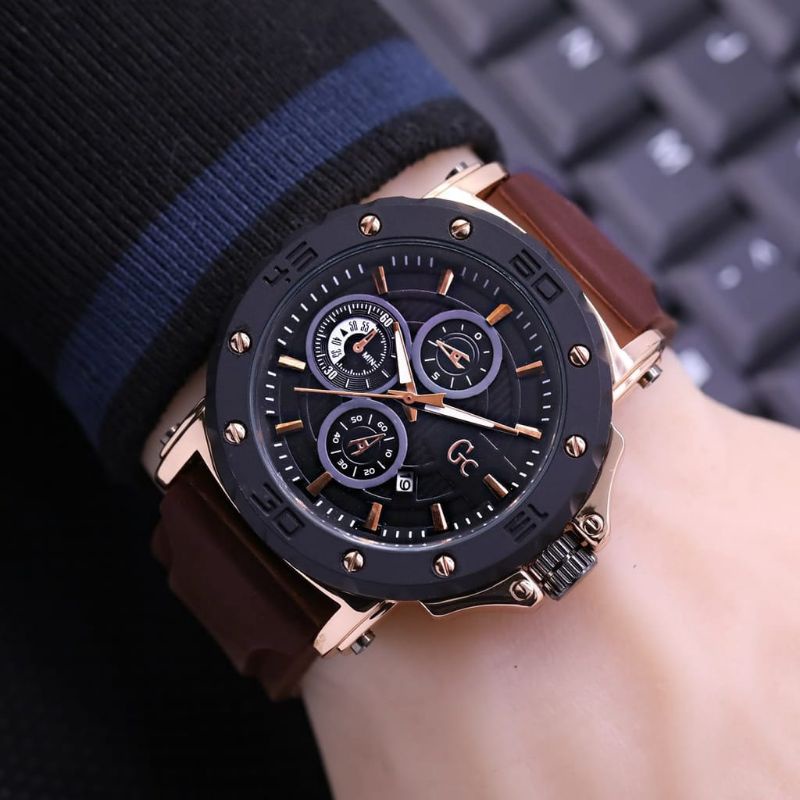 JAM TANGAN PRIA GC RUBBER TANGGAL AKTIF