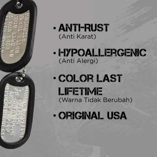 dogtag / kalung dog tag / kalung identitas / dog tag - Hitam