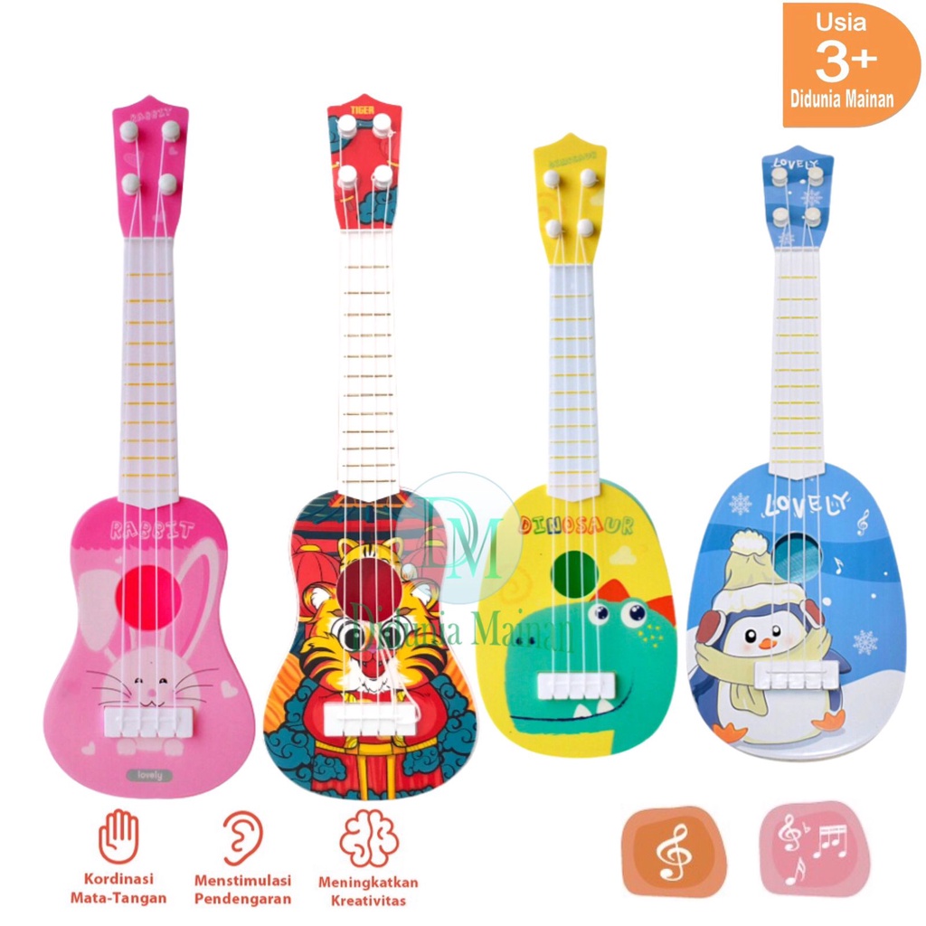 Mainan edukasi anak alat musik petik gitar ukulele musical instrument