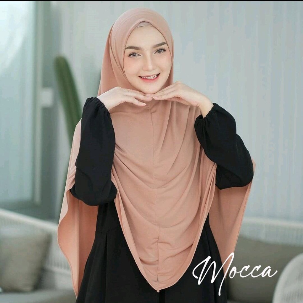 Bergo Syari Jumbo Size XL Jilbab Khimar Kerudung Besar Panjang Jumbo Kerudung Besar Langsung Pakai J