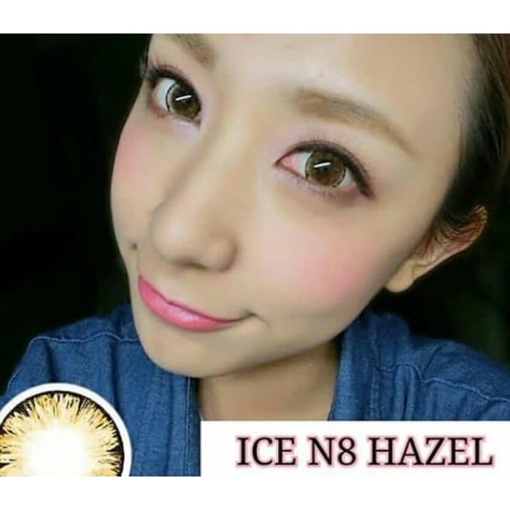 SOFTLENS MINUS DAN NORMAL X2 ICE NO.8 / N8 HAZEL 16MM (0.00 sd -10.00) GRATIS TEMPAT SOFLEN