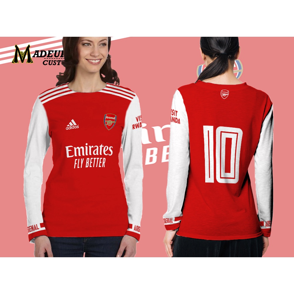 kaos baju wanita arsenal dewasa dan anak FullPrinting 3D