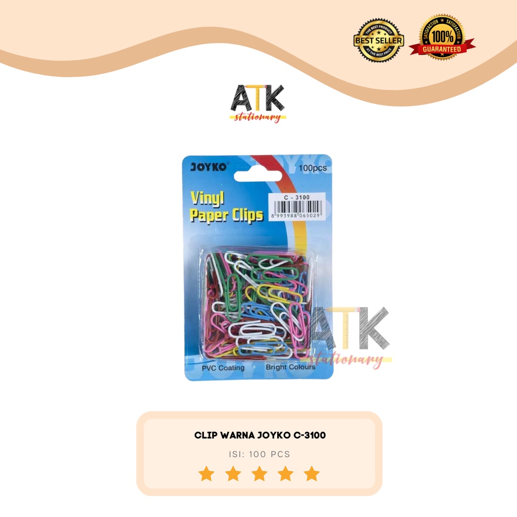 

Klip Kertas Warna/Paper Clips Warna Joyko atk