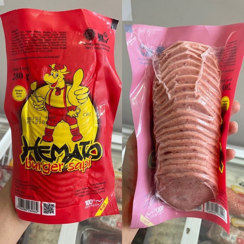 

hemato daging burger 250g isi 20 kecil