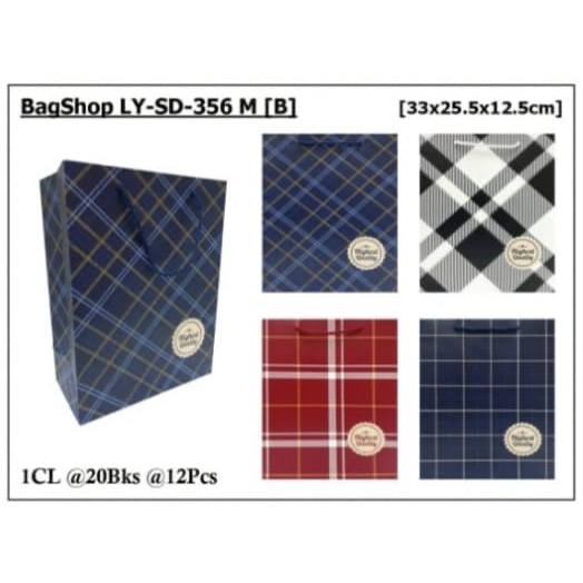

Paper bag tali motif kotak kotak ukuran B isi 12 pc RATU.SHOP25