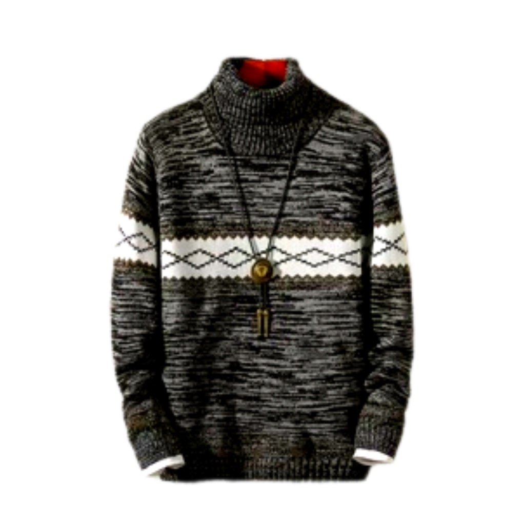 Sweater Rajut Pria Kerah Tinggi Suitable Bahan Rajut 7Get Halus Dan Tebal