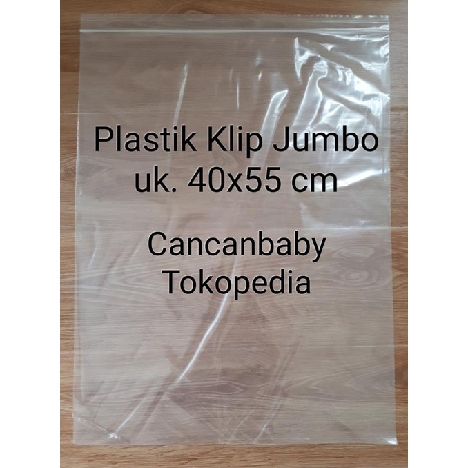 Plastik Klip Jumbo uk 40x55 cm Ziplock Bening Super Besar Tebal 0.5
