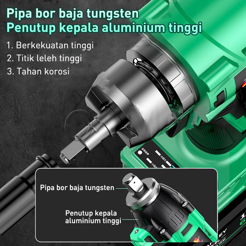 Cordless Impact wrench 288V 2 baterai cordless mesin pembuka baut ban bor set impak buka motor mesin bor untuk baut mobil