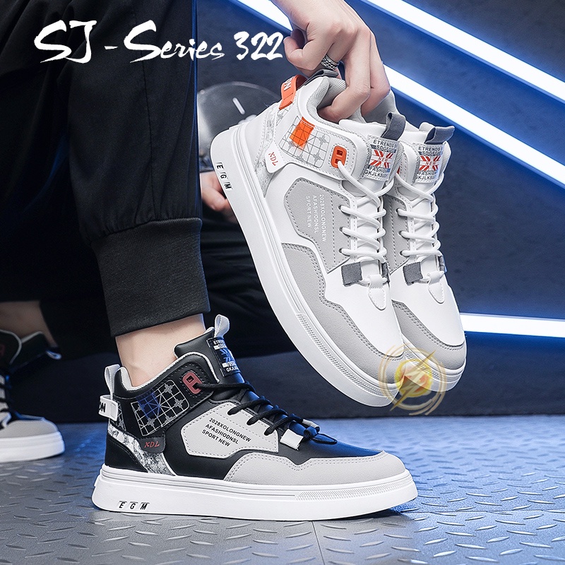 [OOS] Sepatu Sneakers Pria Boots Fashion Model Keren Buat OOTD Kualitas Import Premium -322