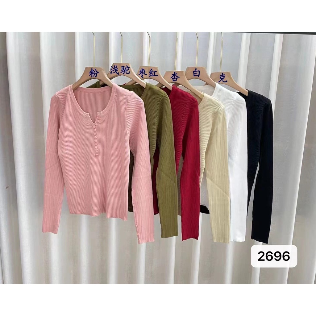 Luna Top Knit Import - Atasan Wanita Blouse Rajut Import Soft TM (2696)