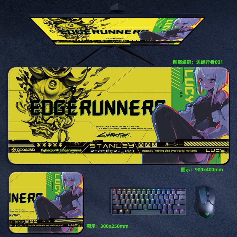 Cyber Punk 2077 Mouse Pad Motif Anime Untuk Komputer Desktop