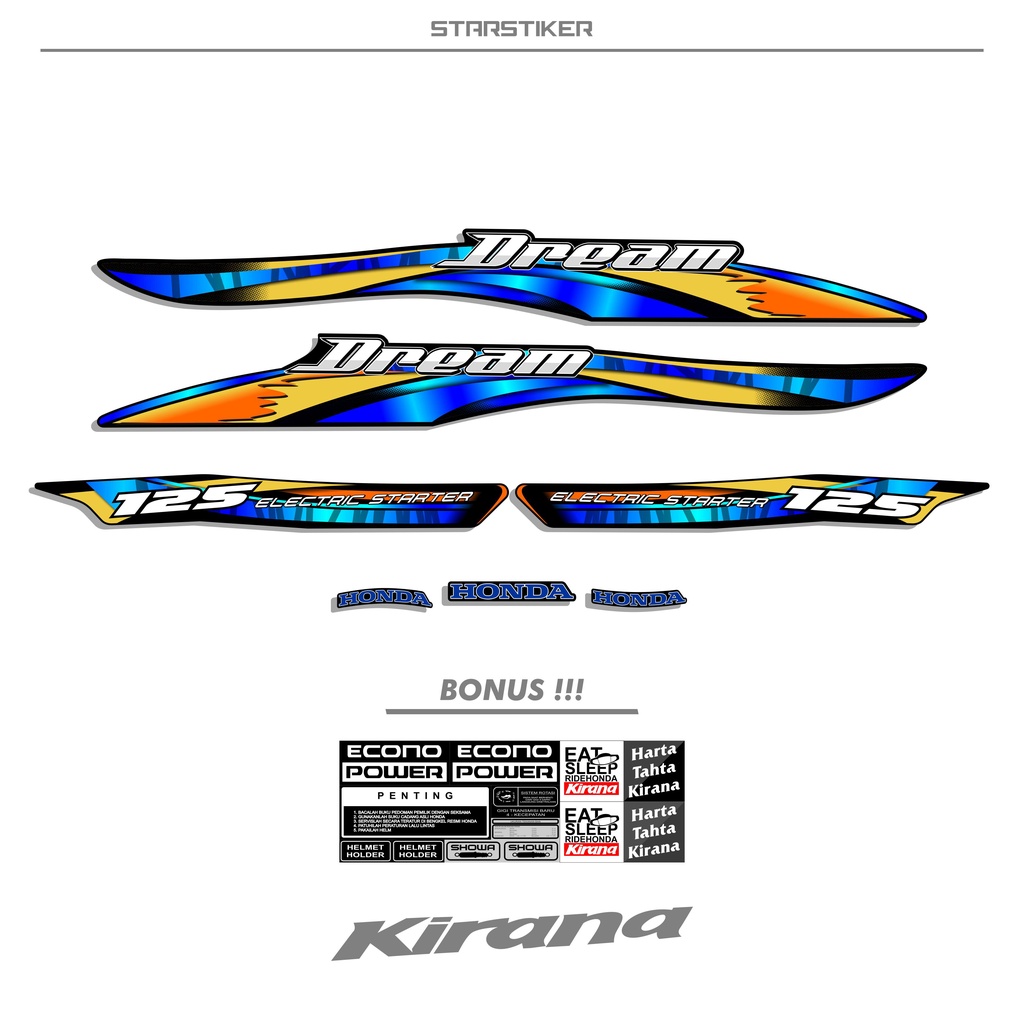 DREAM 125 KIRANA ( HK02 ) / STRIPING KIRANA / STRIPING / STIKER HONDA KIRANA / STICKER HONDA KIRANA 