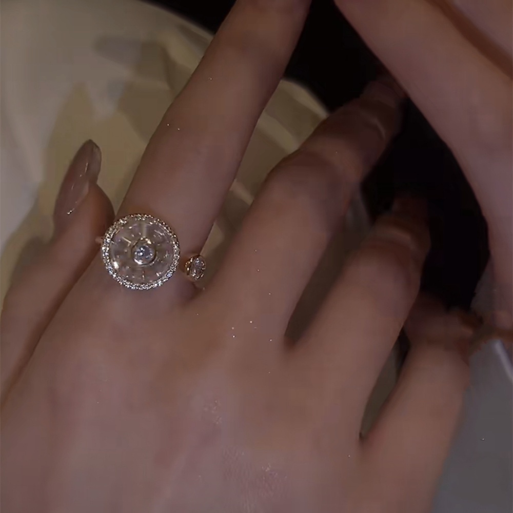 Cincin Jari Telunjuk Model Terbuka Bahan Zirkon Gaya Korea Untuk Wanita