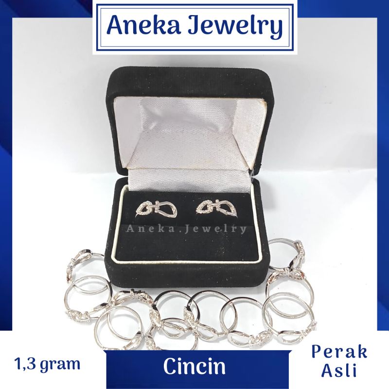 Cincin Ukir Love Mata2, Perak 925, Sepuh Emas Putih