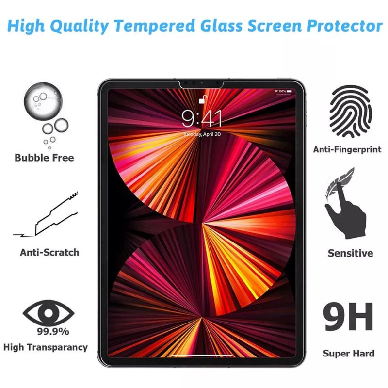 Antigores Tempered glass Ipad Air 4 2020 Air 5 2022 Screen Guard protector TG High Quality Pelindung Layar tablet tab Bening kaca Transparan