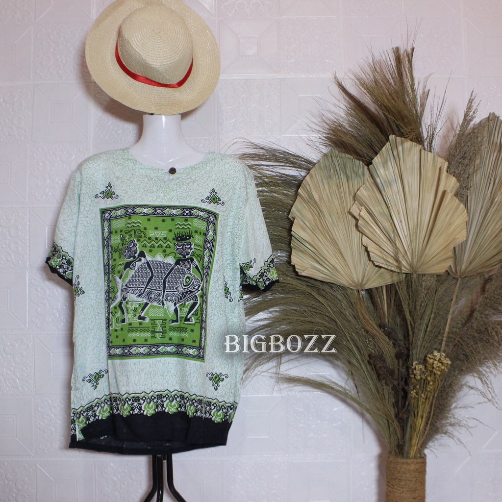 BIGBOZZ - COD - BAJU KATUN MOTIF ASMAD IKAN PUTIH PRIA DAN WANITA / BAJU PANTAI / KAOS PANTAI / BAJU
