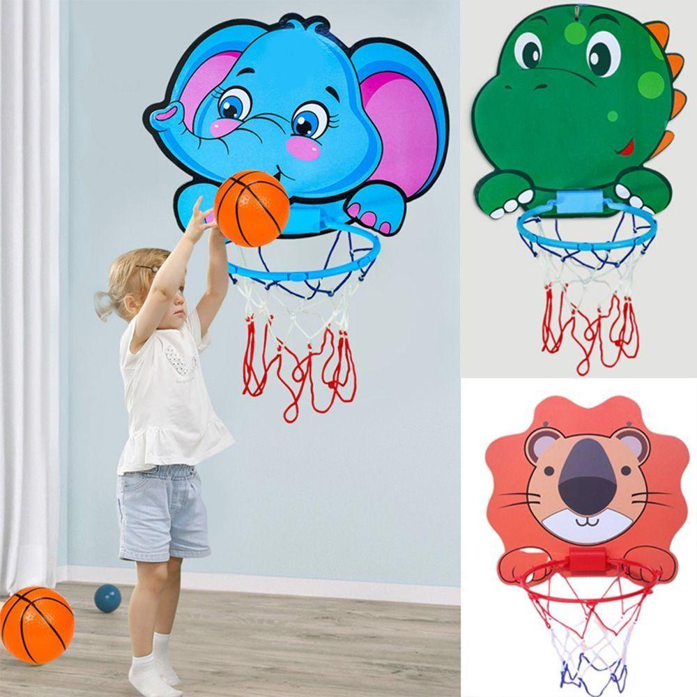 NICKOLAS1 Basket Hoop Kit Kartun Hewan Mainan Olahraga Anak Untuk Anak Kids Game Sport Play Toys Basket Educational Sport Basket Toys