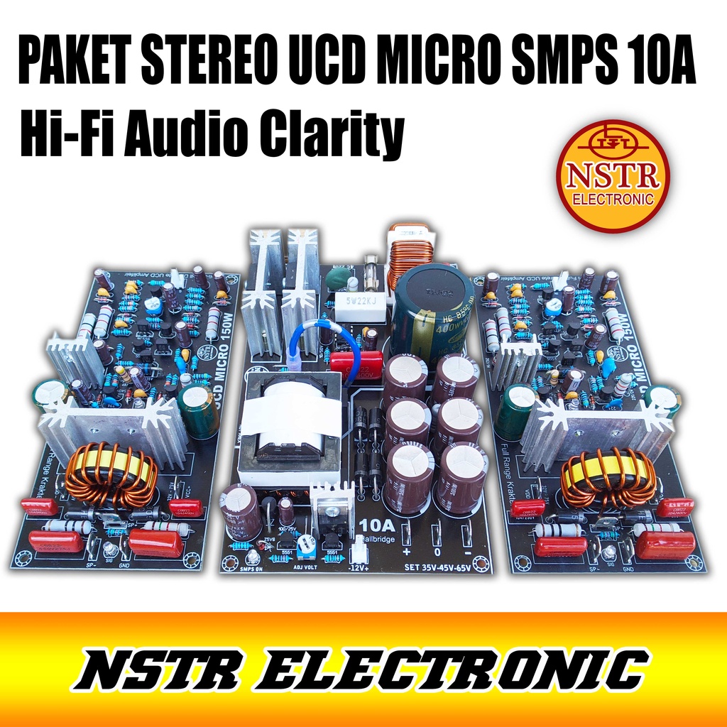 paket stereo ucd micro 150w  smps 10a