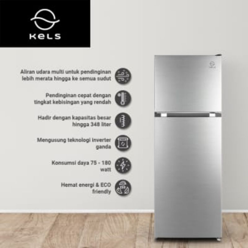 Kulkas KELS 2 Pintu Hemat Listrik 349 Ltr
