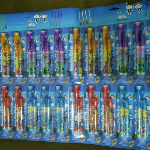 

PRODUK- MAINAN INVISIBLE PEN 24 SET TULISAN TIDAK KELIHATAN SINAR UV BIRU .