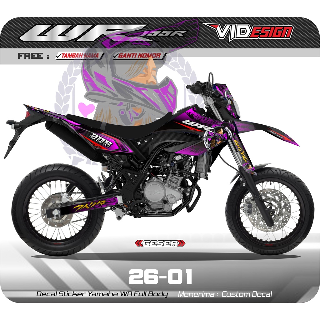 STIKER DEKAL YAMAHA WR 155 SETIKER AKSESORIS DECAL MOTORCROSS