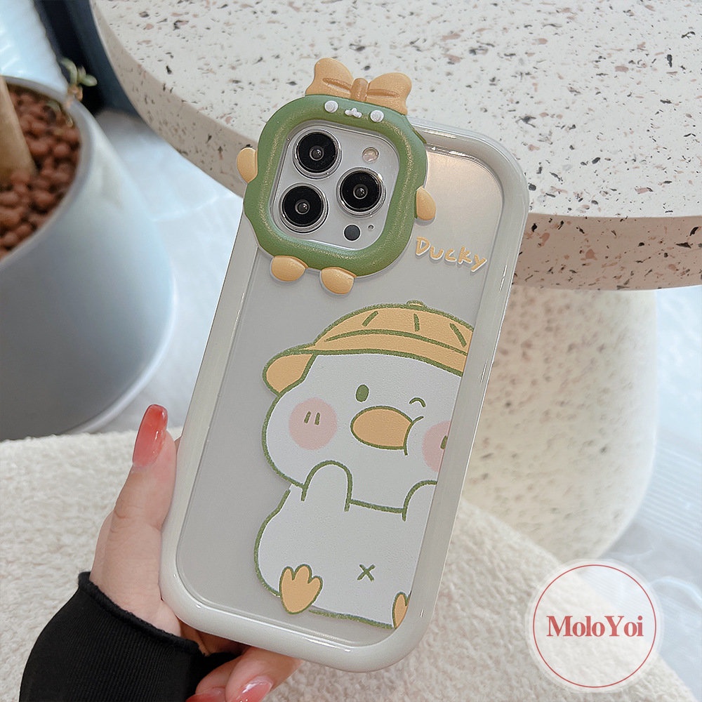 Soft Case Tpu Motif Kartun Bebek Monster 3D Untuk iPhone 11 13 12 14 Pro Max 7Plus 6Plus 6 7 8 14 6s Plus X XR XS Max SE 2020