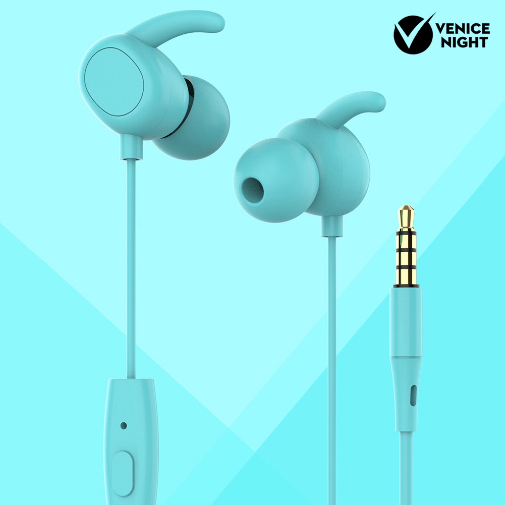 (VNEP) (Berkabel) Dual Moving Coils 3.5mm Plug In-ear Sport Earphone dengan Mikrofon Loop