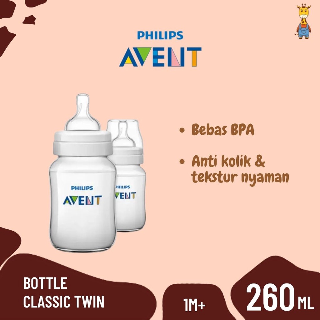 Avent Bottle Classic 260ml Twin