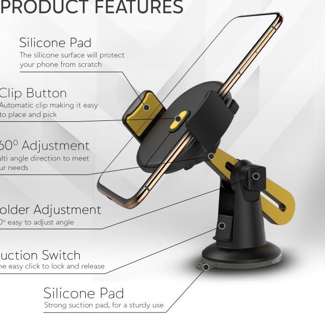 UNEED Universal Car Holder Smartphone Car Mount Holder - UPH302