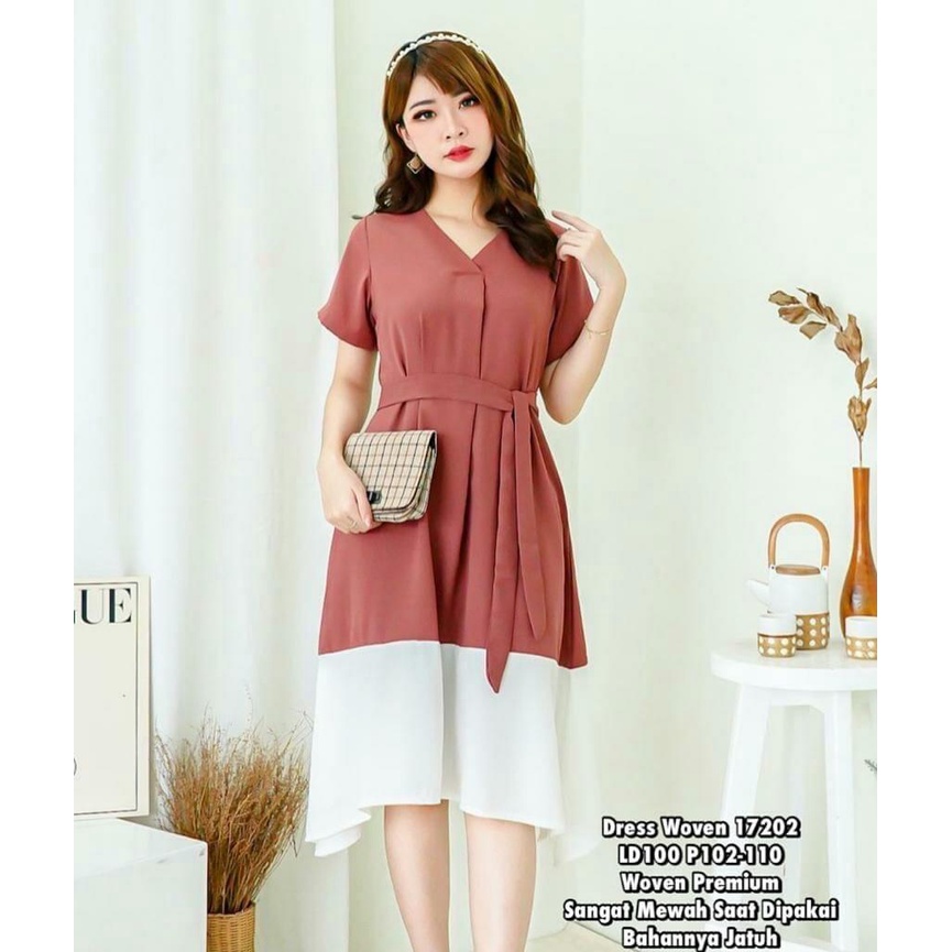 DRESS LINARA / DRESS CASUAL WANITA KOREAN STYLE